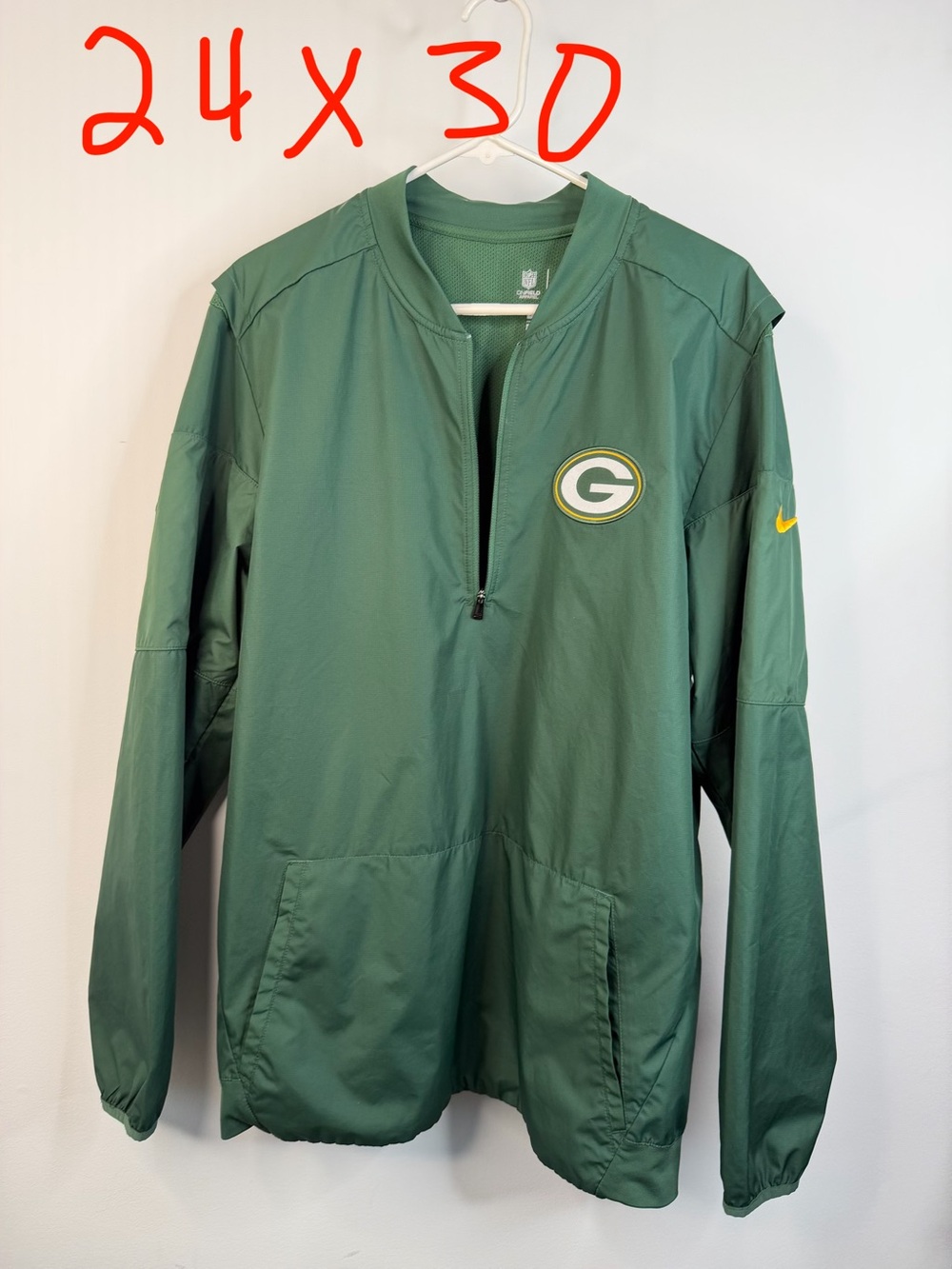 Nike Green Bay Packers NFL On Field Dri-FIT Quarter Zip Pullover Jacket Mens LG - Picture 12 of 12